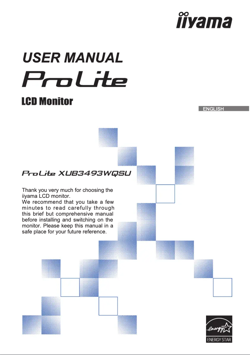 Page n°1 - Manuel utilisateur Iiyama ProLite XUB3493WQSU-B1