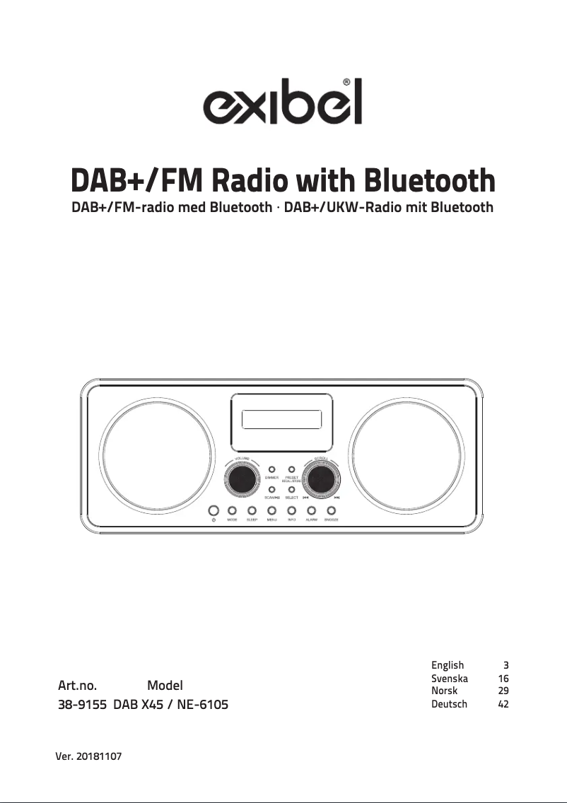 Image de la première page du manuel de l'appareil X45BT