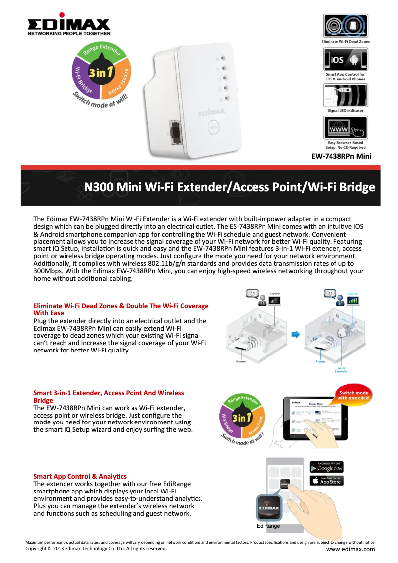 Image de la première page du manuel de l'appareil EW-7438RPn Mini
