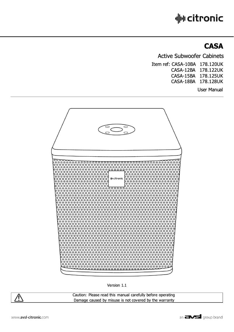 Image de la première page du manuel de l'appareil CASA-12BA