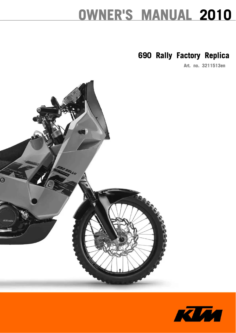 Imagen de la primera página del manual del dispositivo 690 Rally Factory Replica (2010)