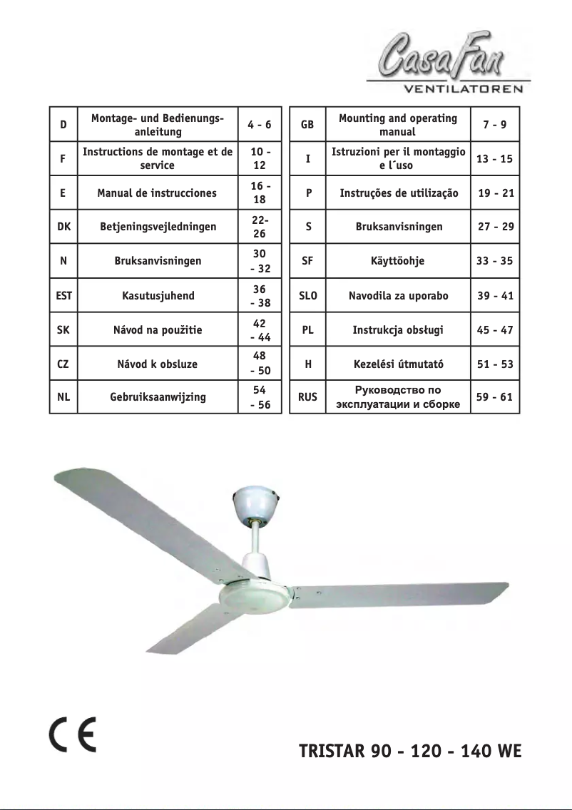 Page n°1 - Manuel utilisateur CasaFan Tristar II 140