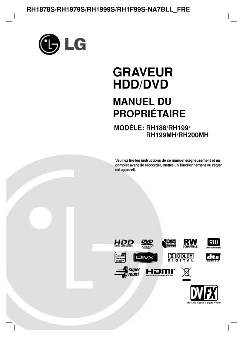 Image de la première page du manuel de l'appareil RH1979S