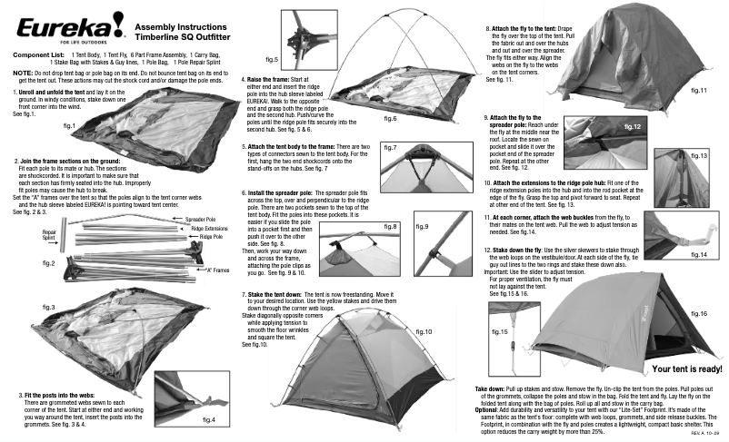 Image de la première page du manuel de l'appareil Timberline SQ Outfitter