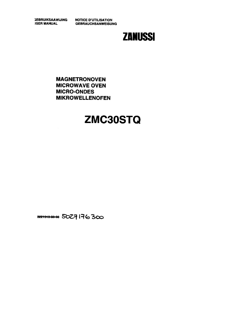 Page 1 de la notice Manuel utilisateur Zanussi ZMC 30 stqx