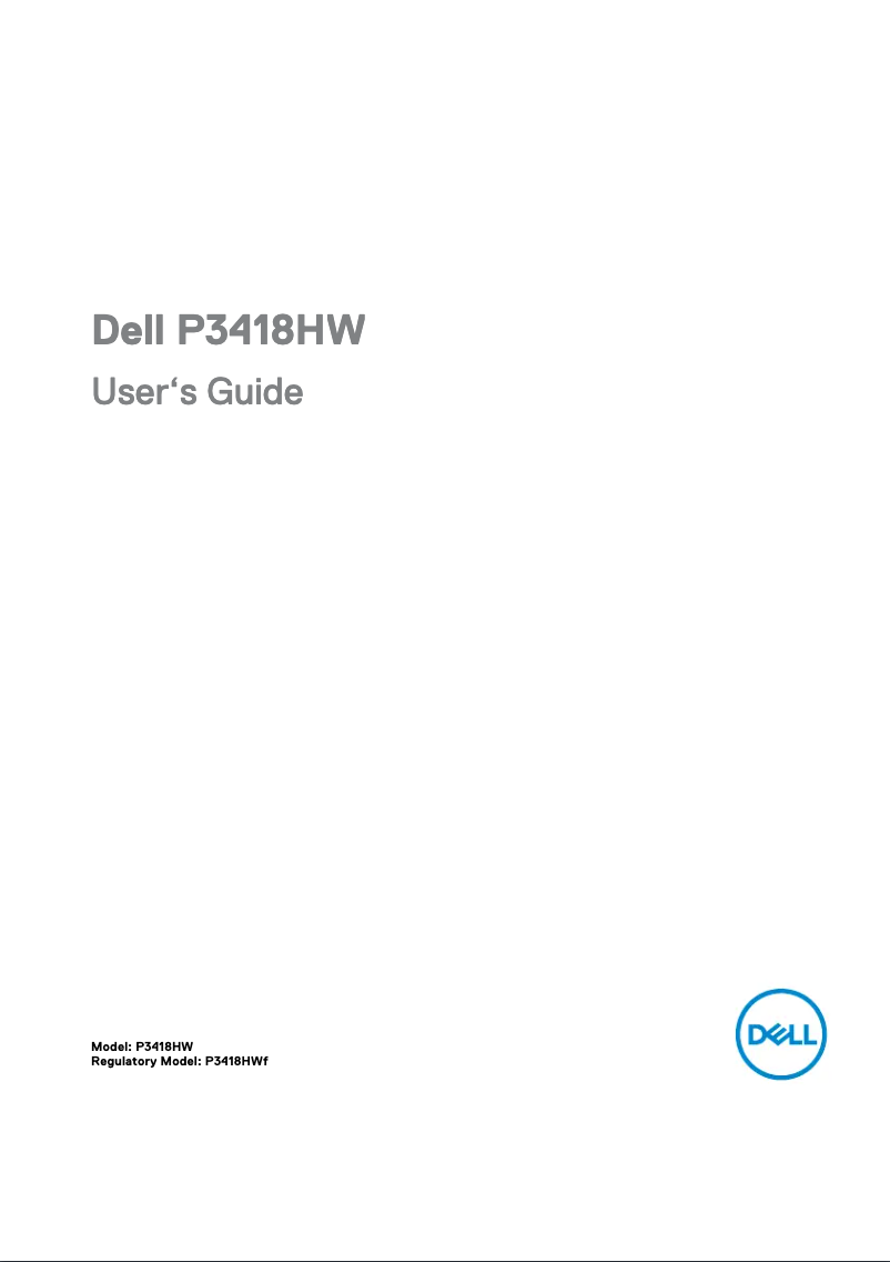 Page n°1 - Manuel utilisateur Dell P3418HW