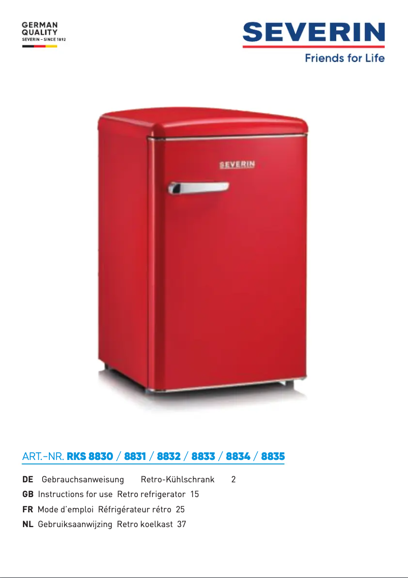 Image de la première page du manuel de l'appareil RKS 8835