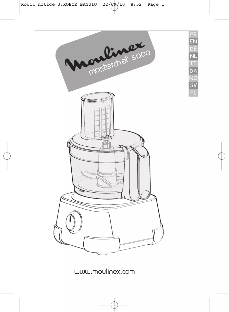 Page 1 de la notice Manuel utilisateur Moulinex Masterchef 5000 FP518G