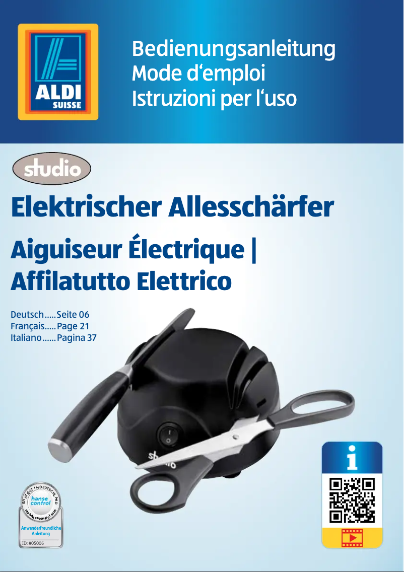 Page 1 de la notice Manuel utilisateur Studio GT-AS-01