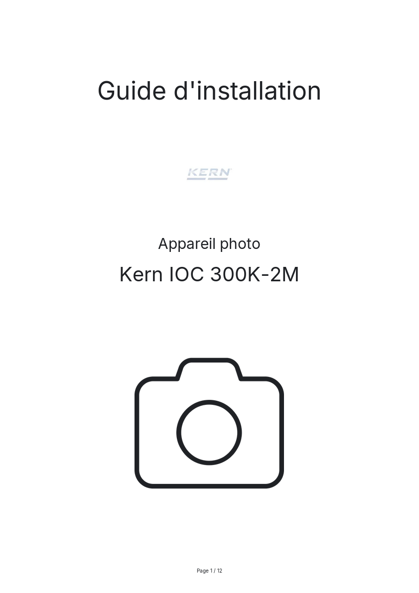 Image de la première page du manuel de l'appareil IOC 300K-2M