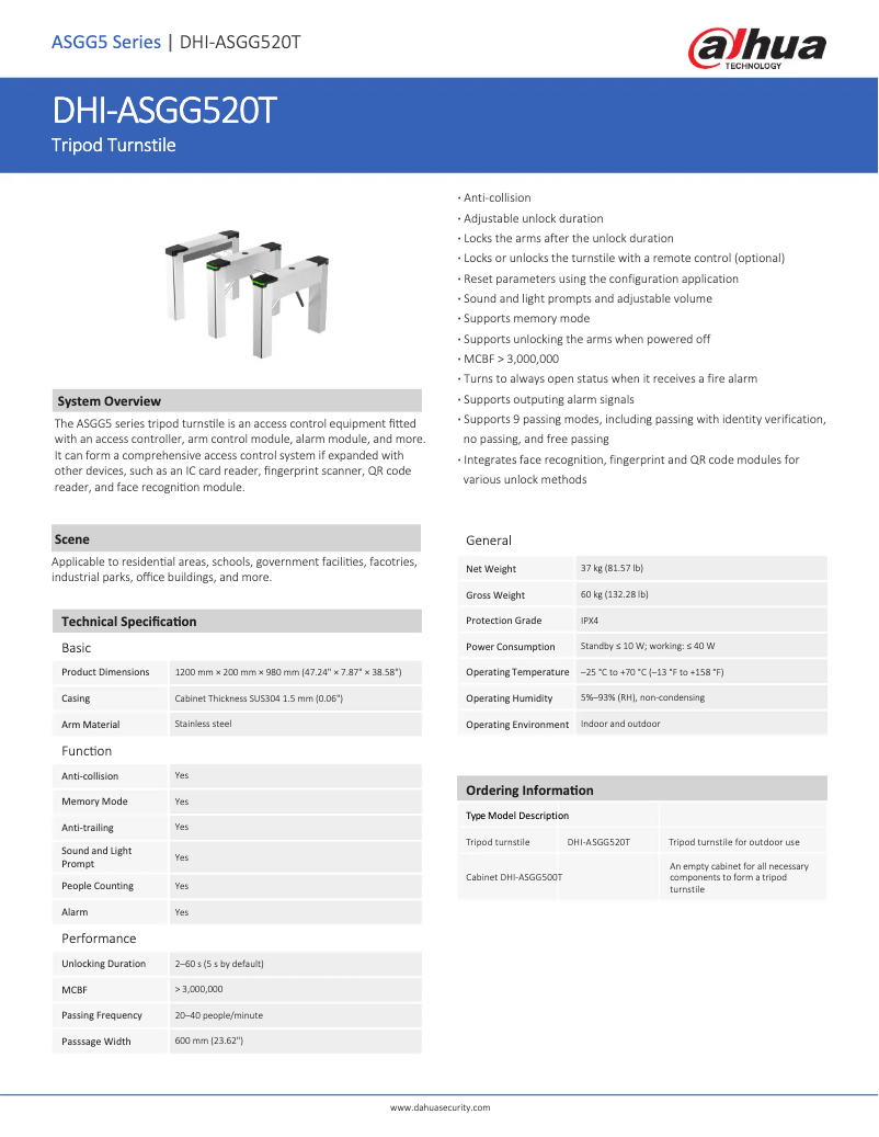 Image de la première page du manuel de l'appareil ASGG5XXT