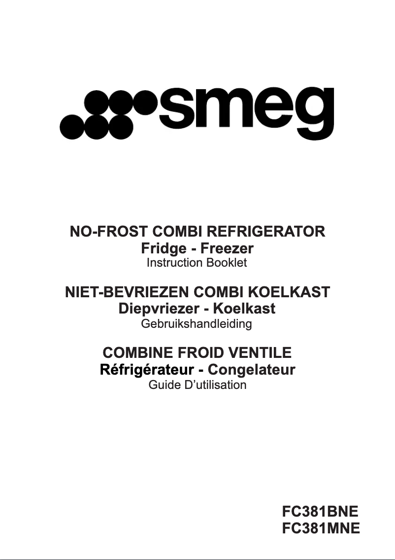 Page 1 de la notice Manuel utilisateur Smeg FC381BNE