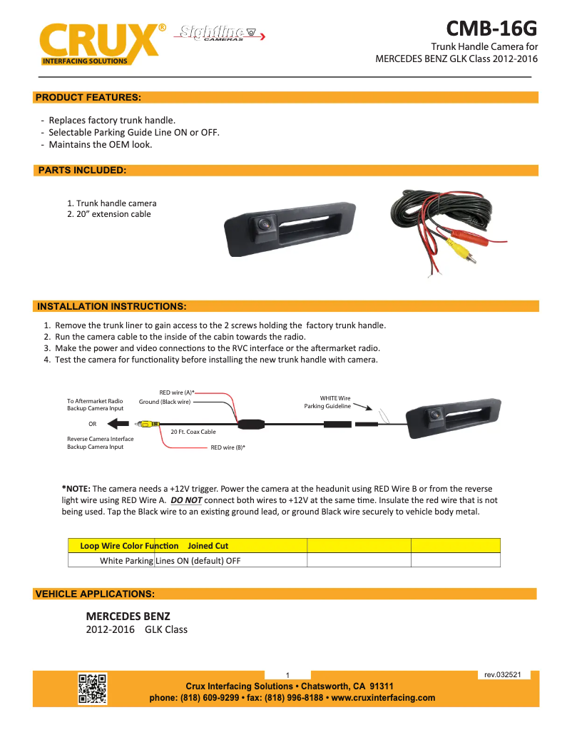 Page n°1 - Manuel utilisateur CRUX CMB-16G
