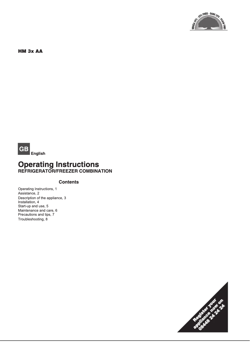 Image de la première page du manuel de l'appareil HM31AA