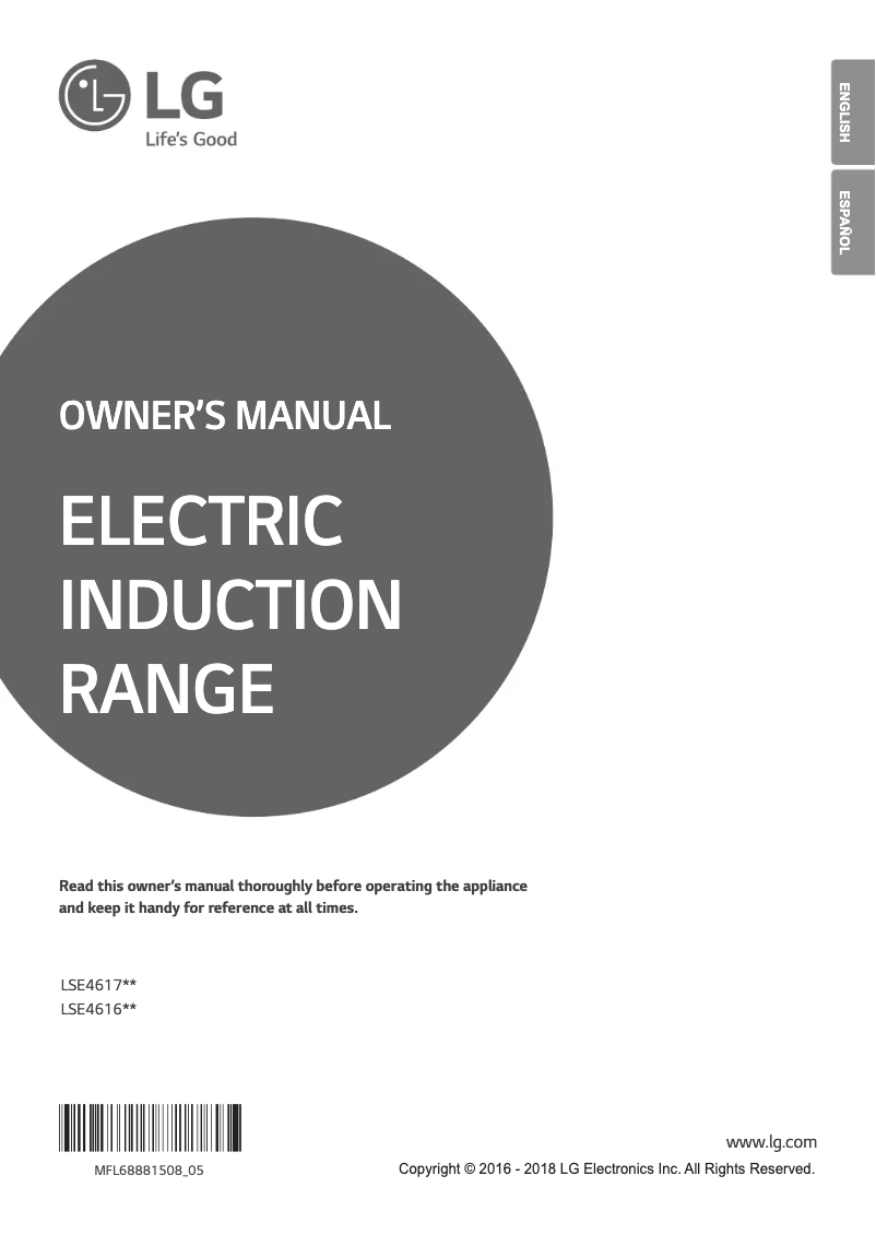 First page image of the manual for LSE4616BD
