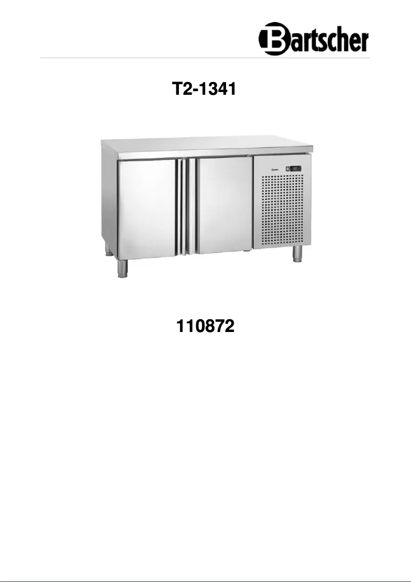 Page 1 de la notice Manuel utilisateur Bartscher T2-1341