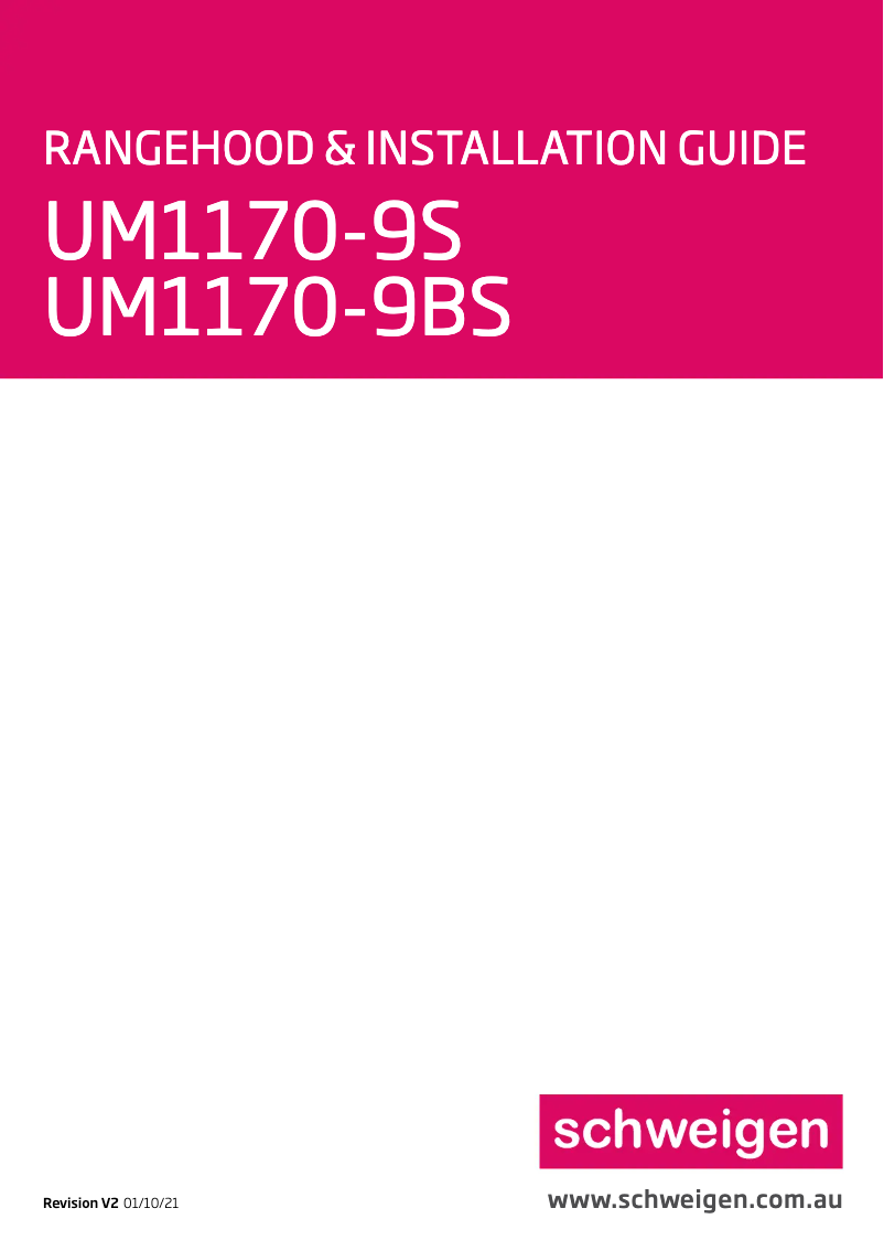 Page 1 de la notice Manuel utilisateur Schweigen UM1170-9BS