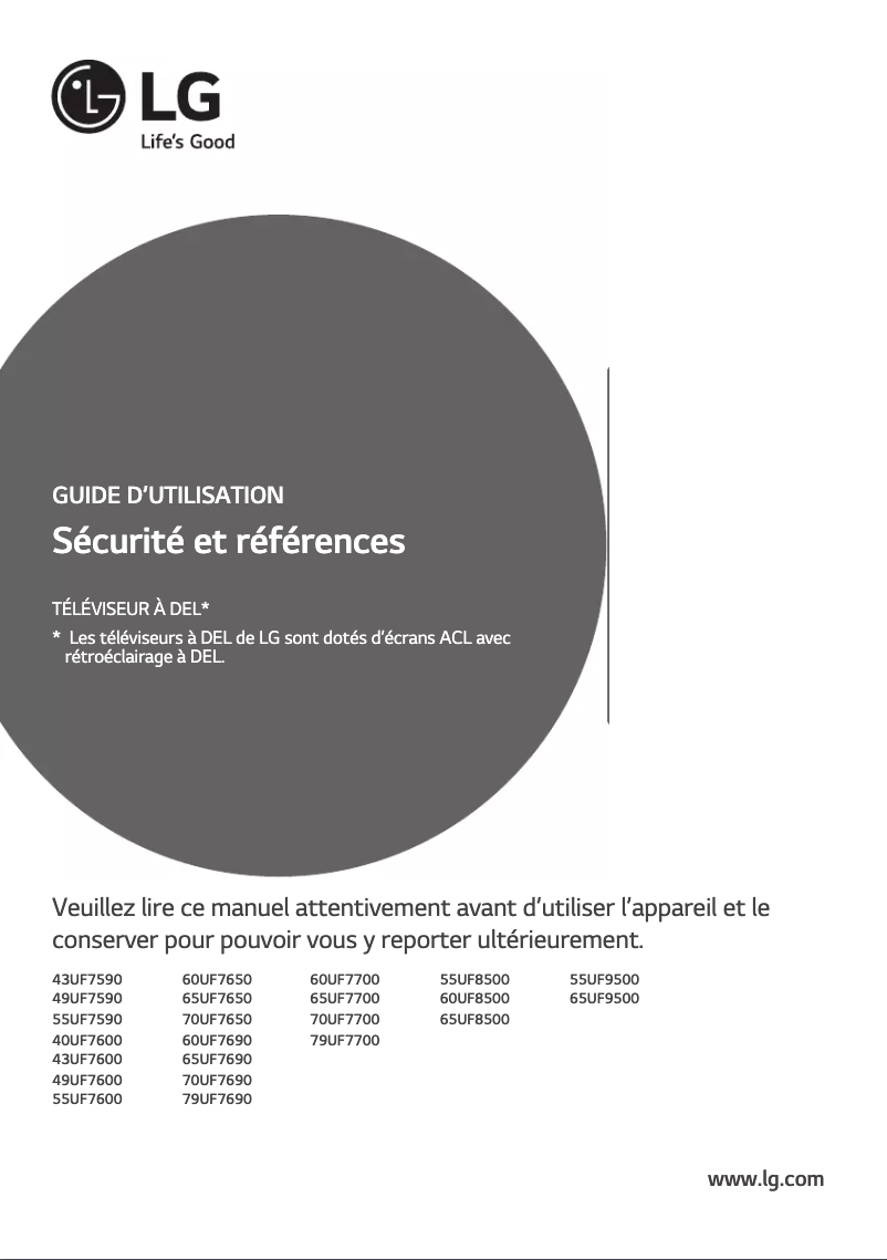 Page n°1 - Manuel utilisateur LG 65UF8500