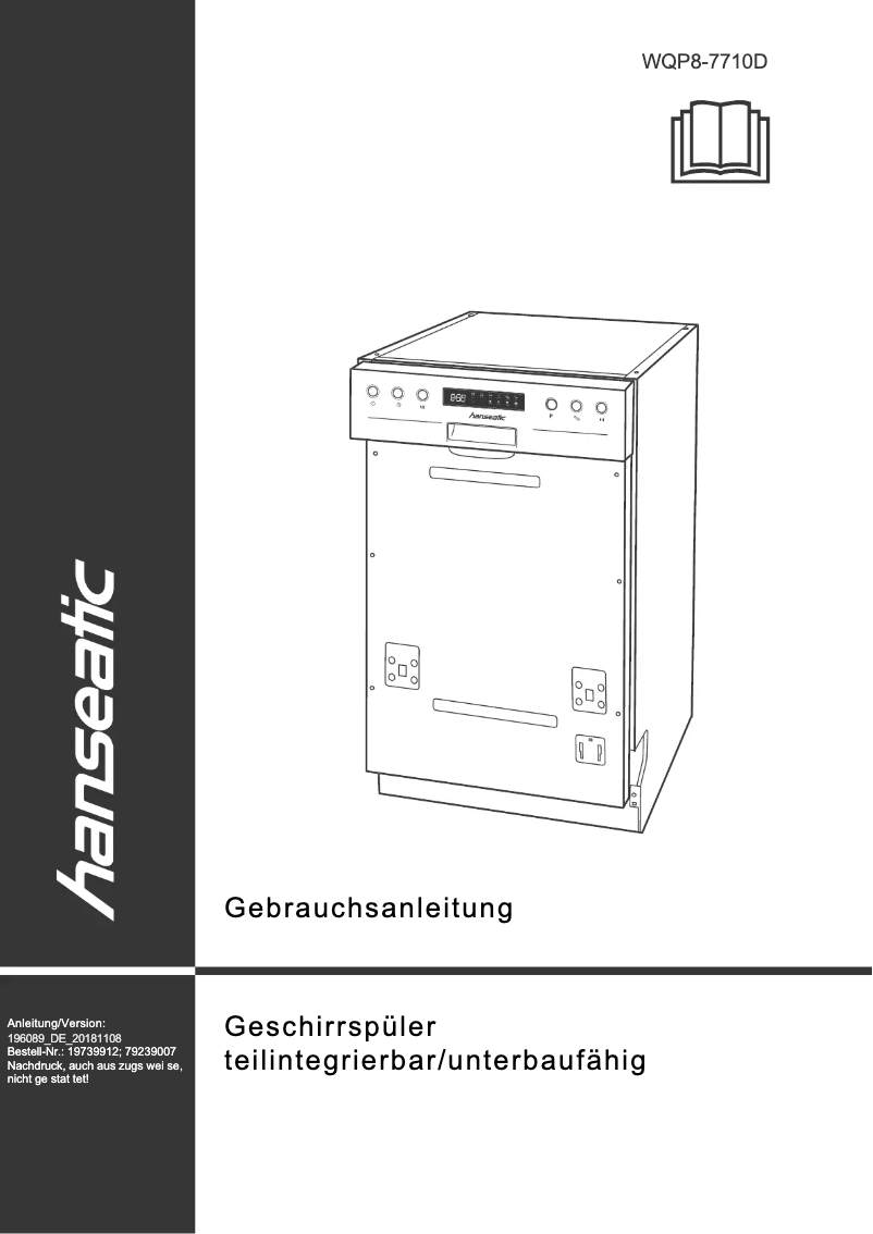 Page n°1 - Manuel utilisateur Hanseatic WQP8-7710D