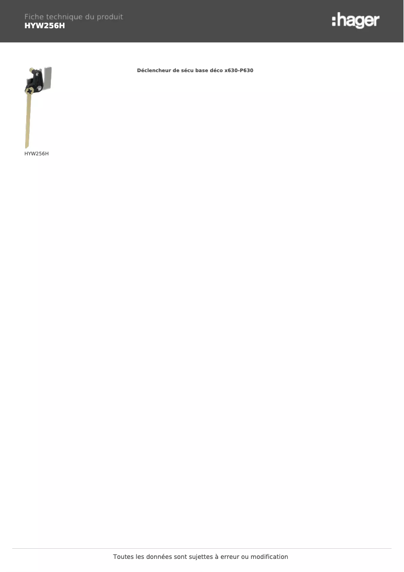 Image de la première page du manuel de l'appareil HYW256H