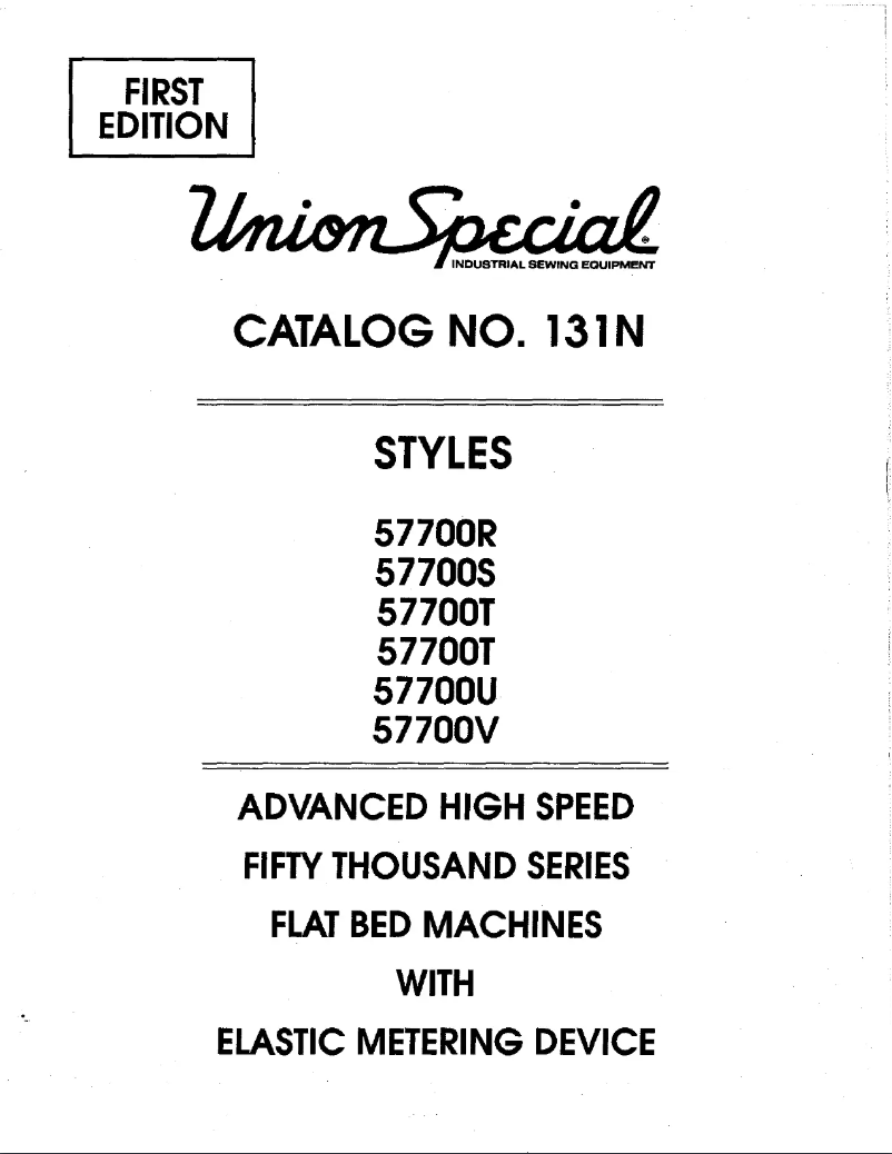 Page 1 de la notice Manuel utilisateur Union Special 57700R