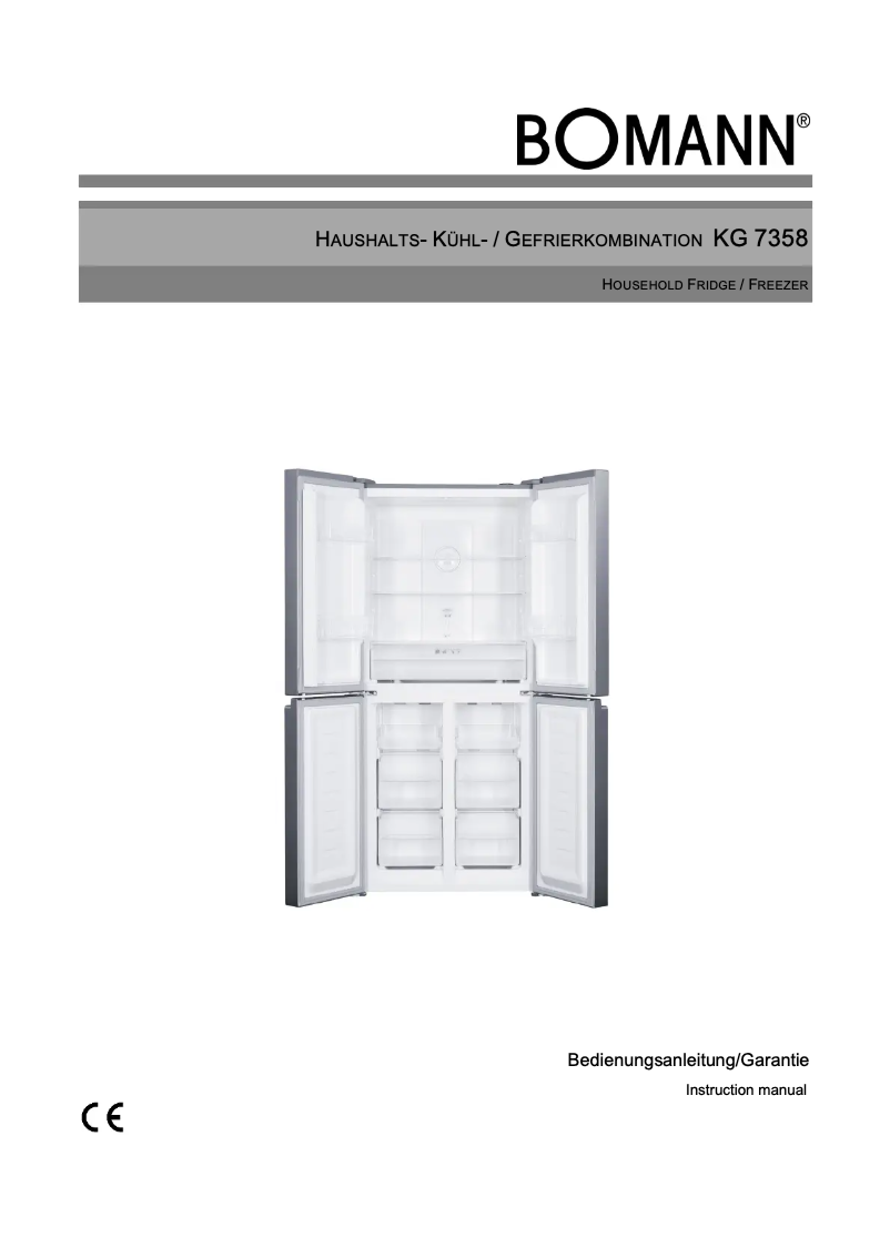 Page 1 de la notice Manuel utilisateur Bomann KG 7358