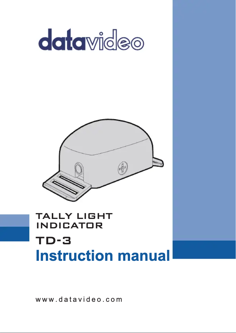 Page 1 de la notice Manuel utilisateur DataVideo TD-3