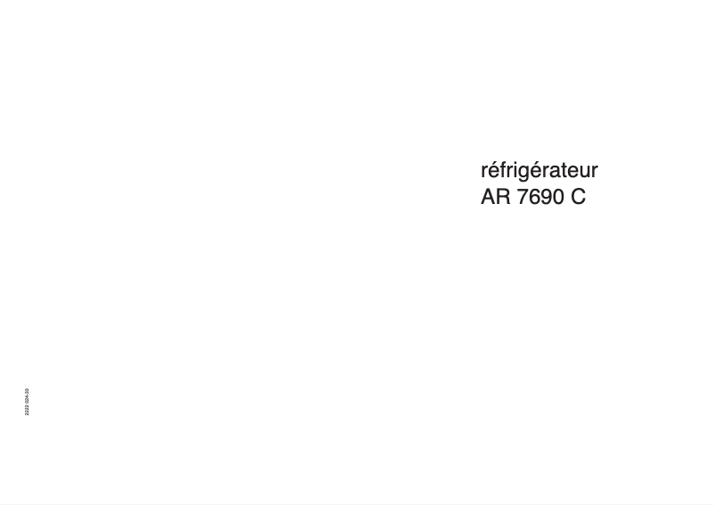 Page 1 de la notice Manuel utilisateur Arthur Martin-Electrolux AR7690C