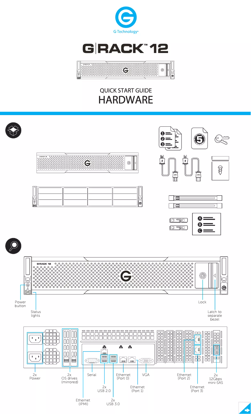 Page 1 de la notice Guide de démarrage rapide G-Technology G-RACK 12