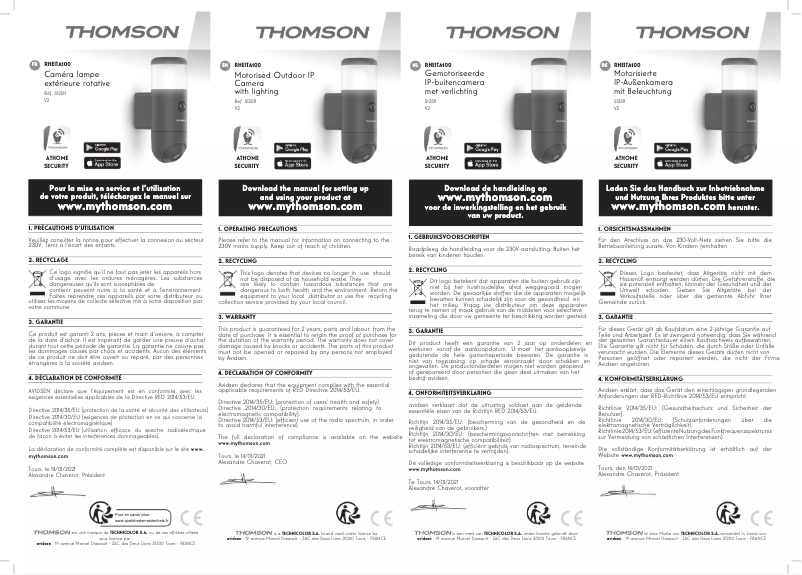 Image de la première page du manuel de l'appareil Rheita 100