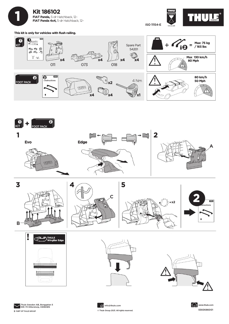 Página 1 del manual Manual de usuario Thule Kit 186102