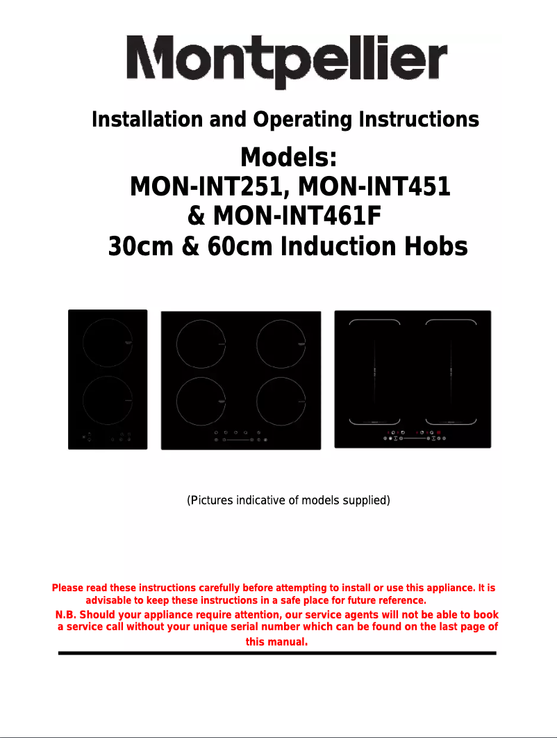 Page n°1 - Manuel utilisateur Montpellier INT461F