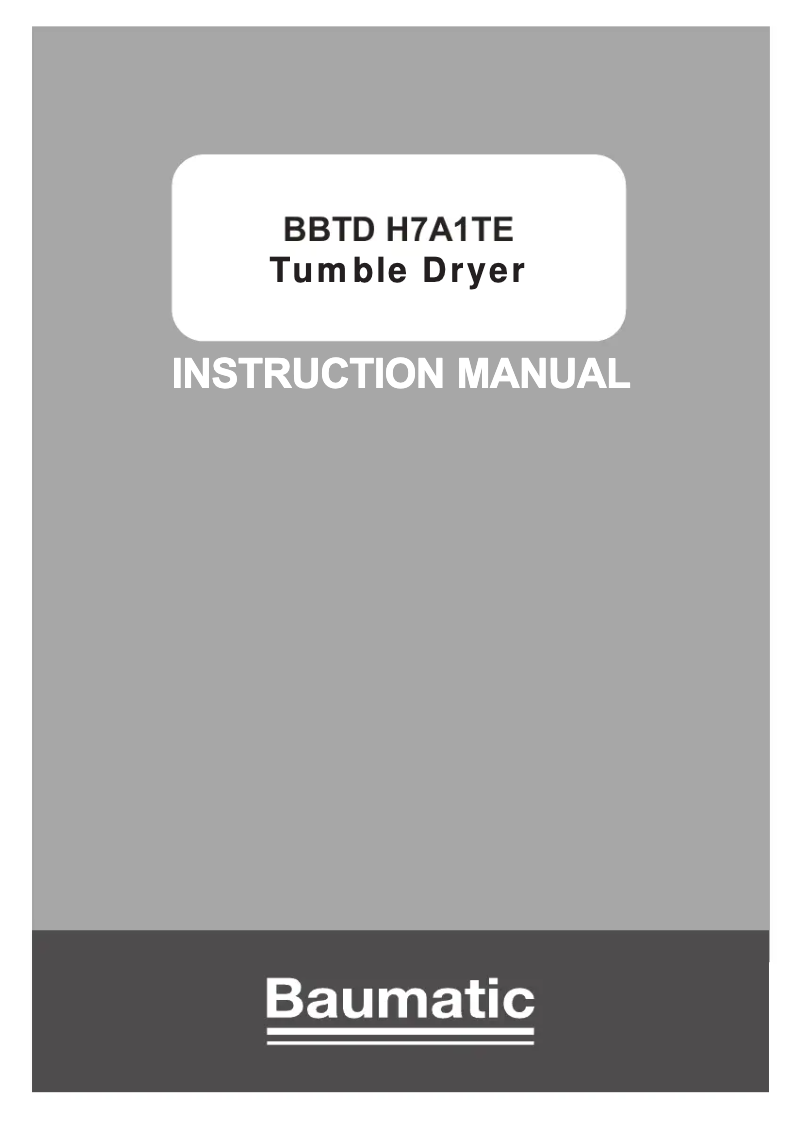 Image de la première page du manuel de l'appareil BBTD H7A1TE-80