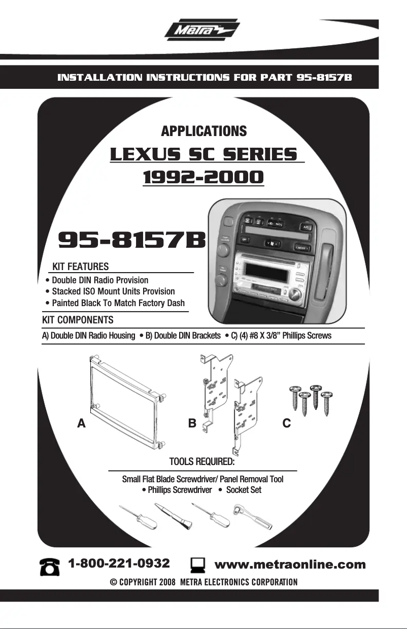 Page n°1 - Guide d'installation Metra 95-8157B