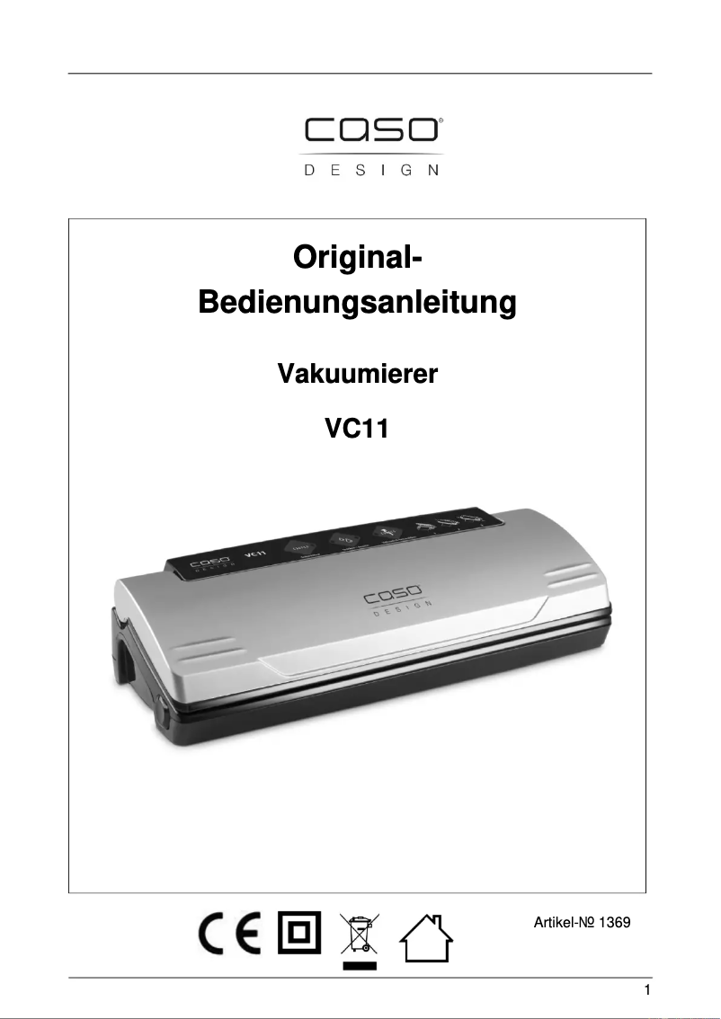 Page 1 de la notice Manuel utilisateur Caso VC11