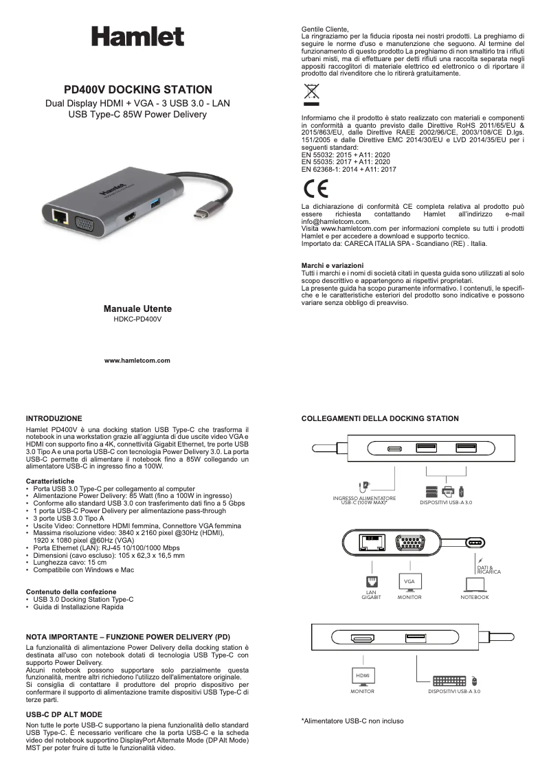 Image de la première page du manuel de l'appareil HDKC-PD400V