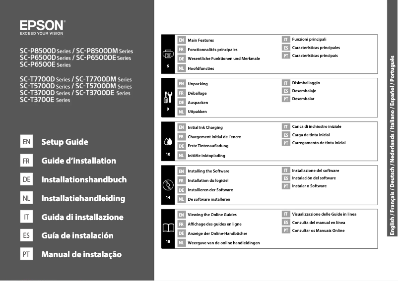 Image de la première page du manuel de l'appareil SureColor SC-T7700D