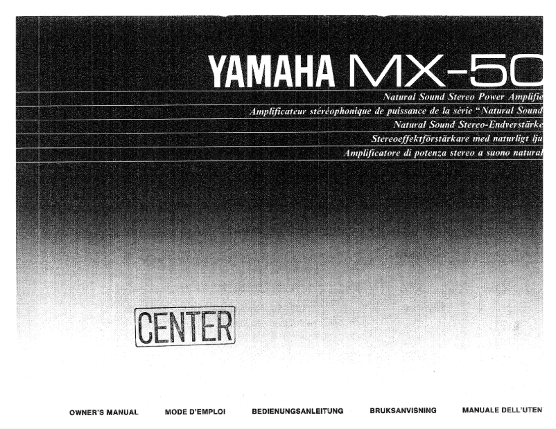 Page n°1 - Manuel utilisateur Yamaha MX-50