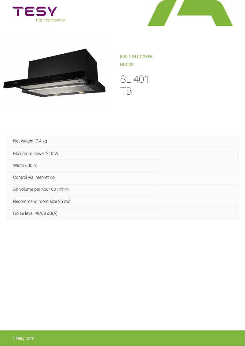 Imagen de la primera página del manual del dispositivo SL 401 TB