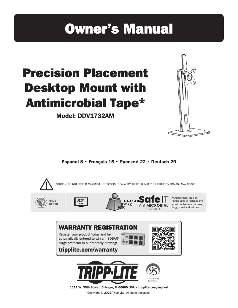 Page n°1 - Manuel utilisateur Tripp Lite DDV1732AM