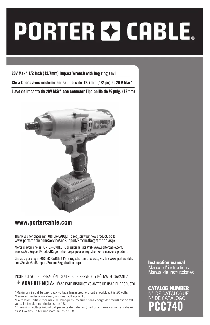 Image de la première page du manuel de l'appareil PCC740