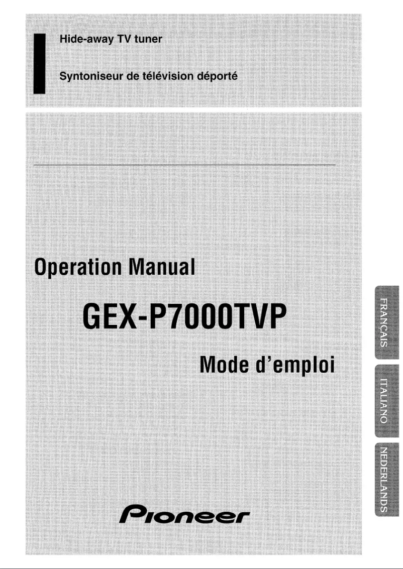 Page 1 de la notice Manuel utilisateur Pioneer GEX-P7000TVP