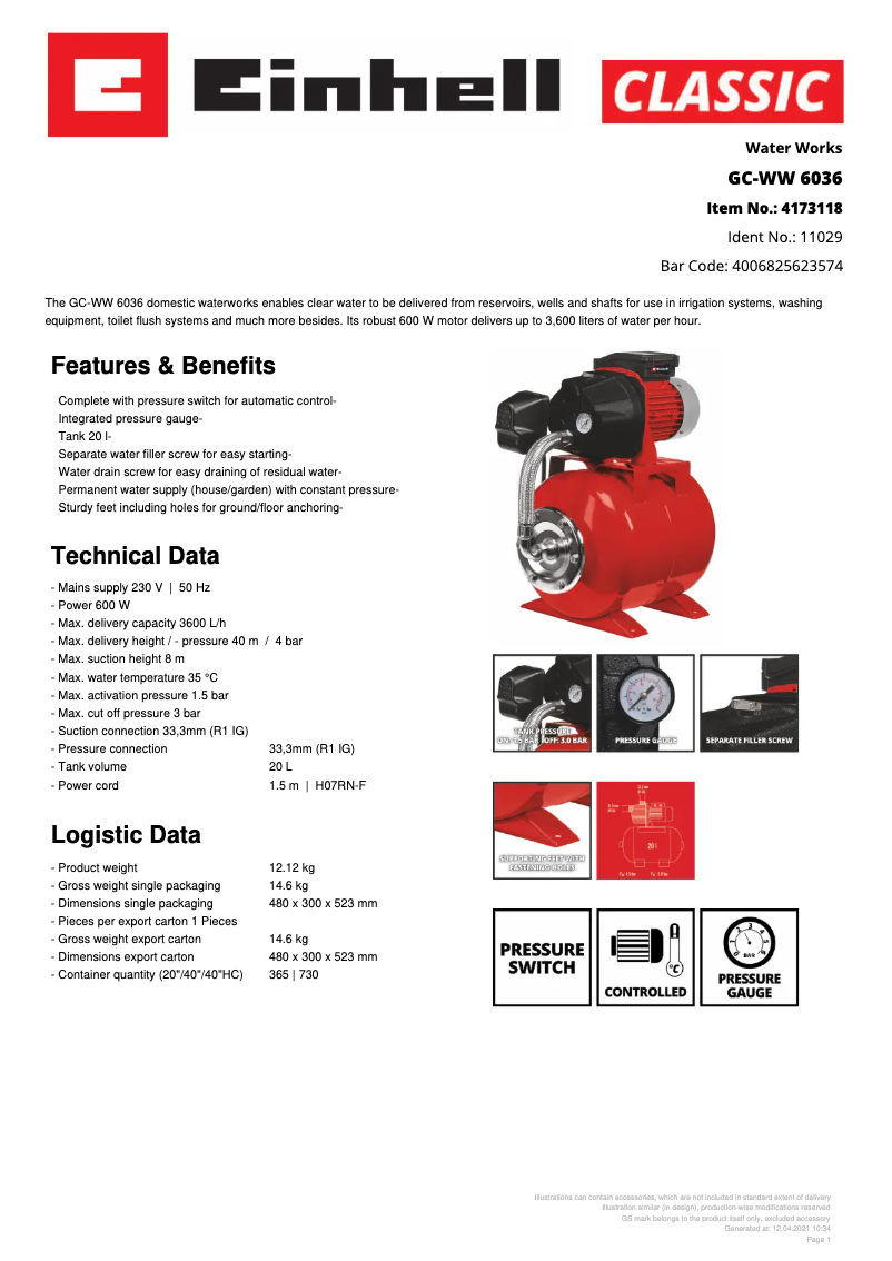 Image de la première page du manuel de l'appareil GC-WW 6036