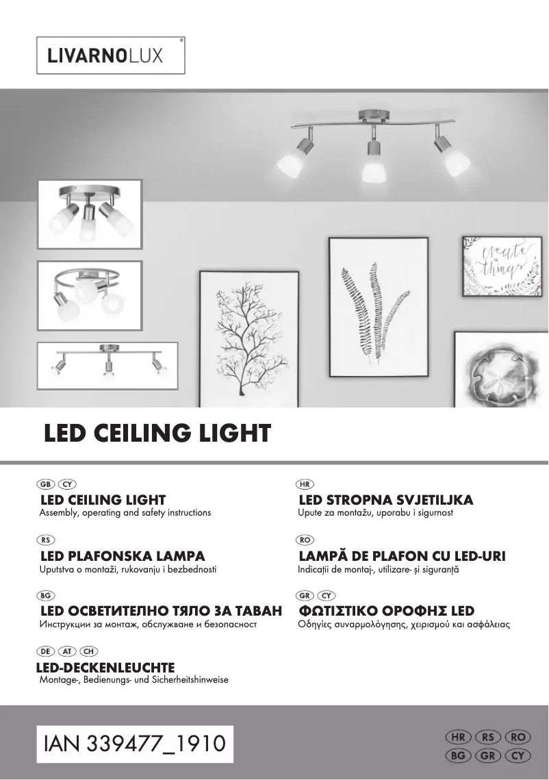 Page 1 de la notice Manuel utilisateur Livarno Lux IAN 339477