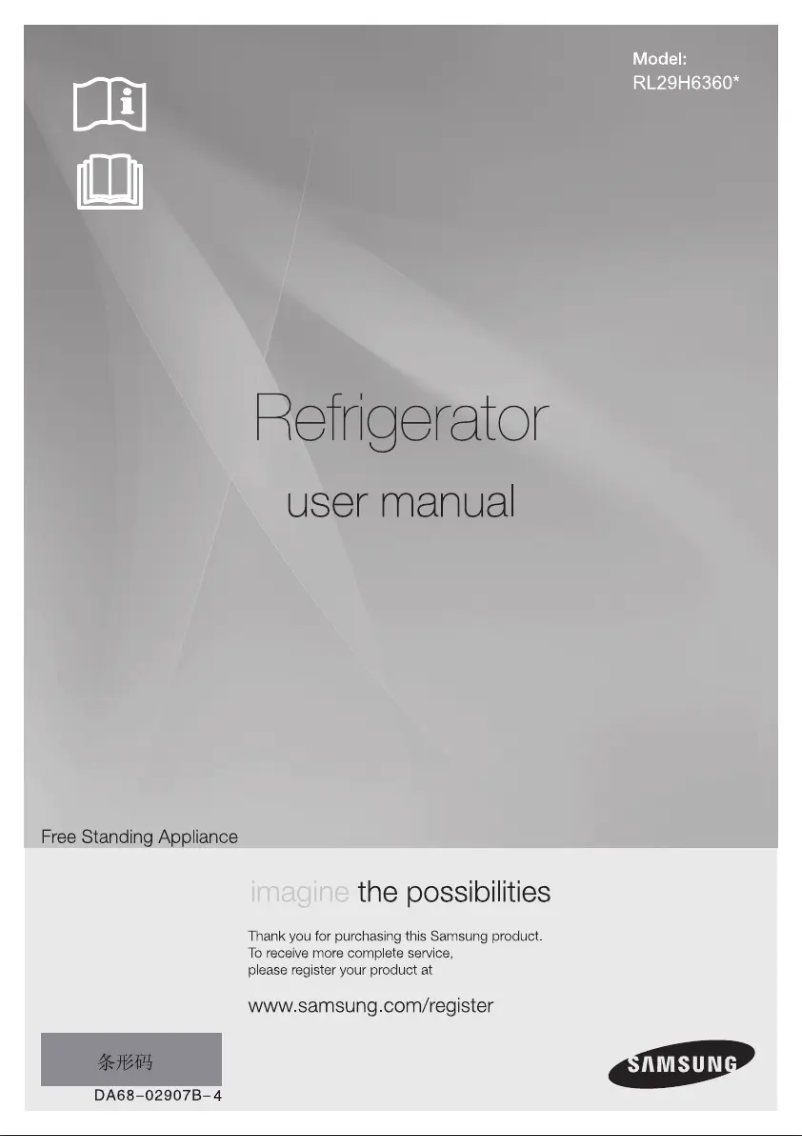 Page 1 de la notice Manuel utilisateur Samsung RL29H6360SL