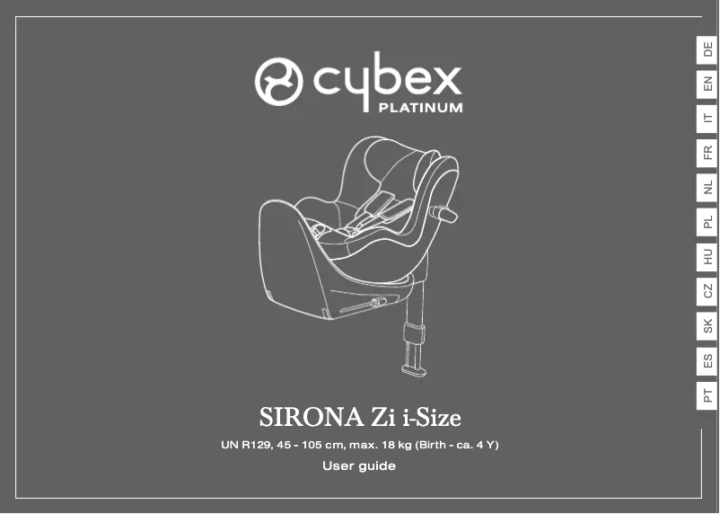 Page 1 de la notice Manuel utilisateur Cybex Sirona Zi i-Size