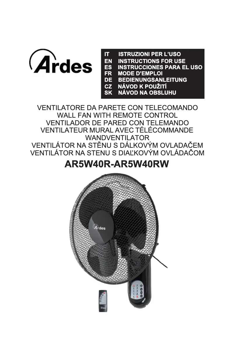 Page n°1 - Manuel utilisateur Ardes AR5W40RW