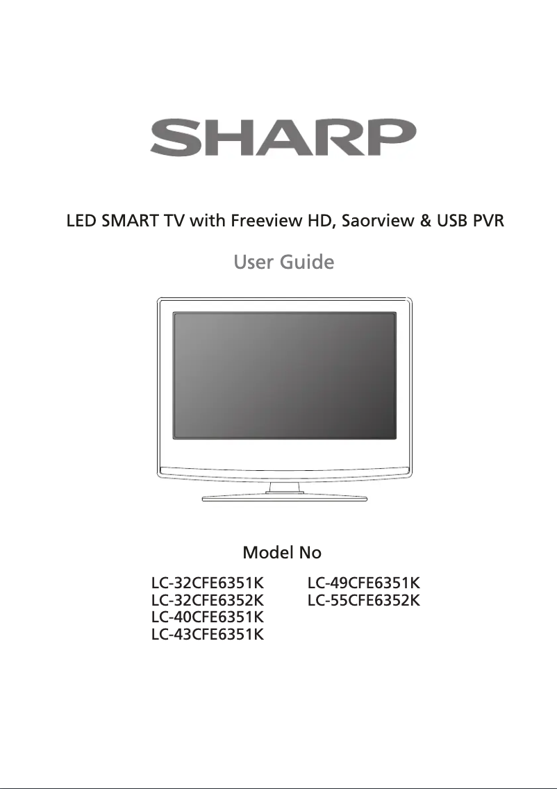 Page 1 de la notice Manuel utilisateur Sharp LC-40CFE6351K
