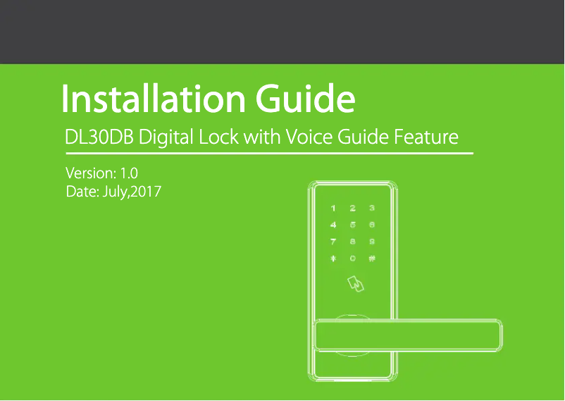 Page 1 de la notice Guide d'installation ZKTeco DL30DB