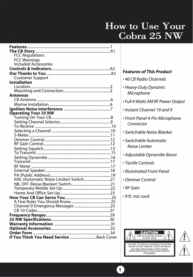 Image de la première page du manuel de l'appareil 25 NW